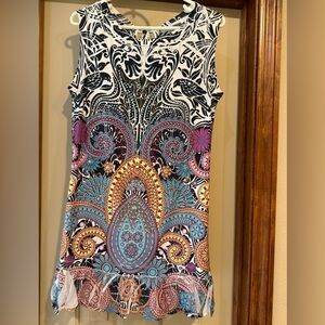 S-Twelve Vibrant Paisley Tunic Top